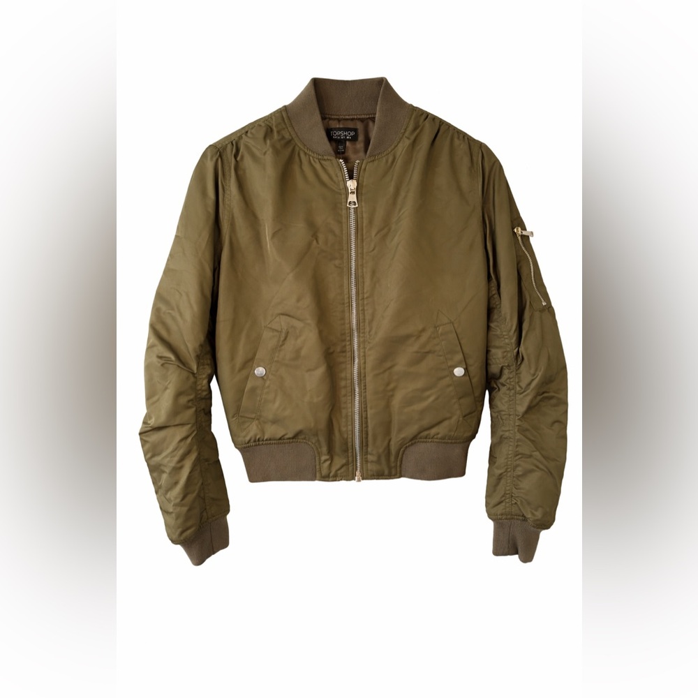 NWT Topshop Olive Green Bomber Jacket – Size US 4